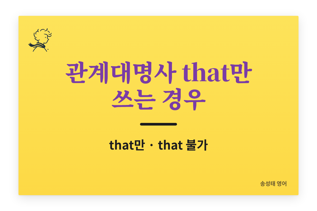 관계대명사 that만 쓰는 경우 (6강)